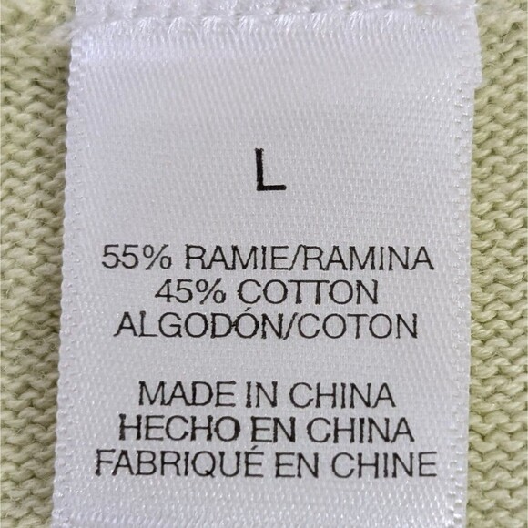 Drapers & Damons Women Size LARGE Sweater Short Sleeves Lt Green & Black Floral - Picture 6 of 16